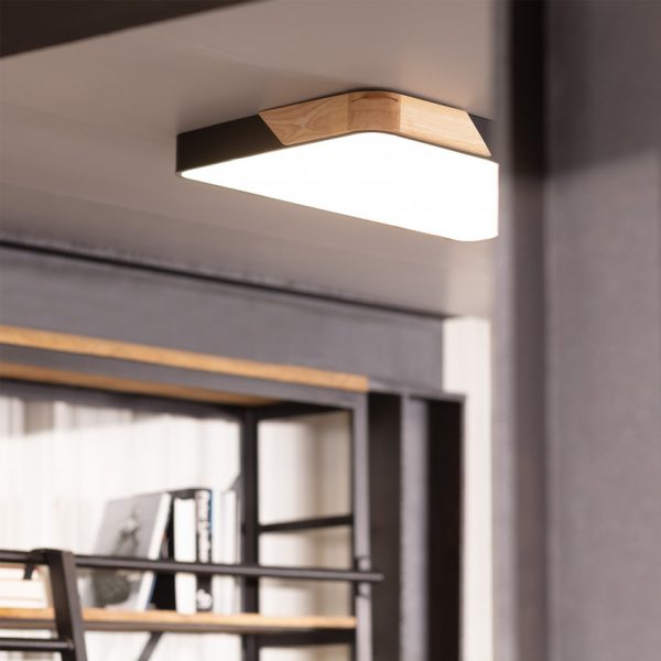PLAFONIERA RETTANGOLARE NERA SEMI-DAR 30W - immagine 4