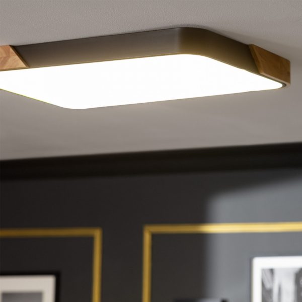 PLAFONIERA RETTANGOLARE NERA SEMI-DAR 30W - immagine 5