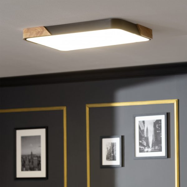 PLAFONIERA RETTANGOLARE NERA SEMI-DAR 30W - immagine 6