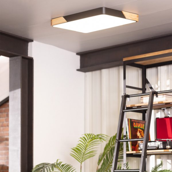 PLAFONIERA RETTANGOLARE NERA SEMI-DAR 30W - immagine 3